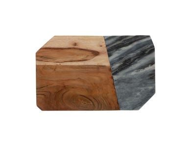Elements Dark Marble/Acacia Rectangular Board