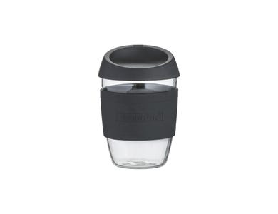 Image for Glass Reusable Coffee Cup Black 400ml