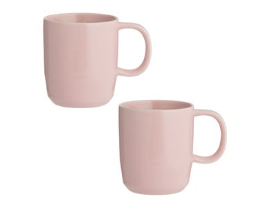 Cafe Concept Set Of 2 Pink Mugs 350ml